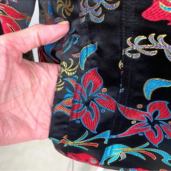 Chico’s, Plus Size Asian Silk Blend Blazer/Blouse Floral Design Sz 3 or Size 16 - Picture 7 of 11